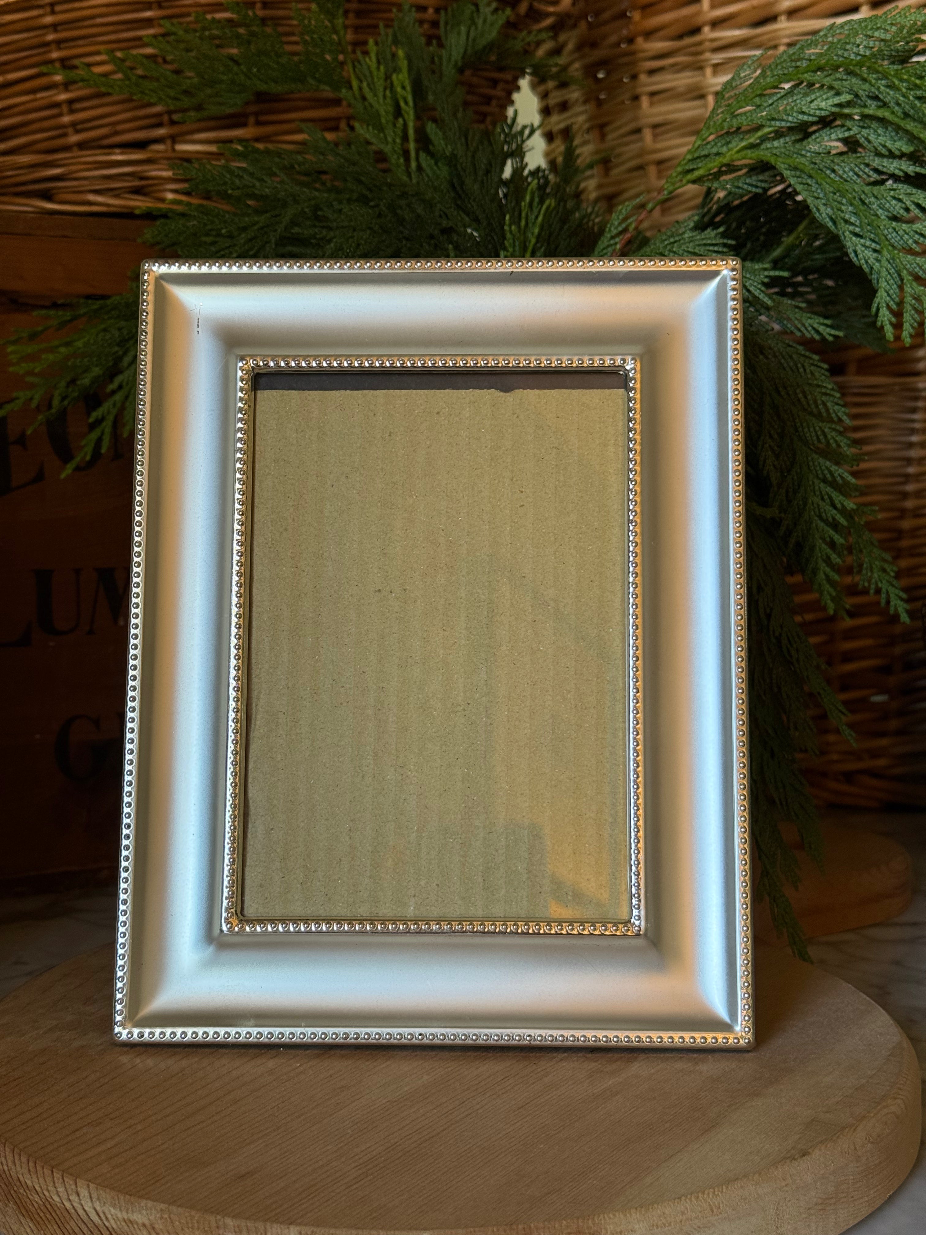 Petite Beaded Silver Picture Frame
