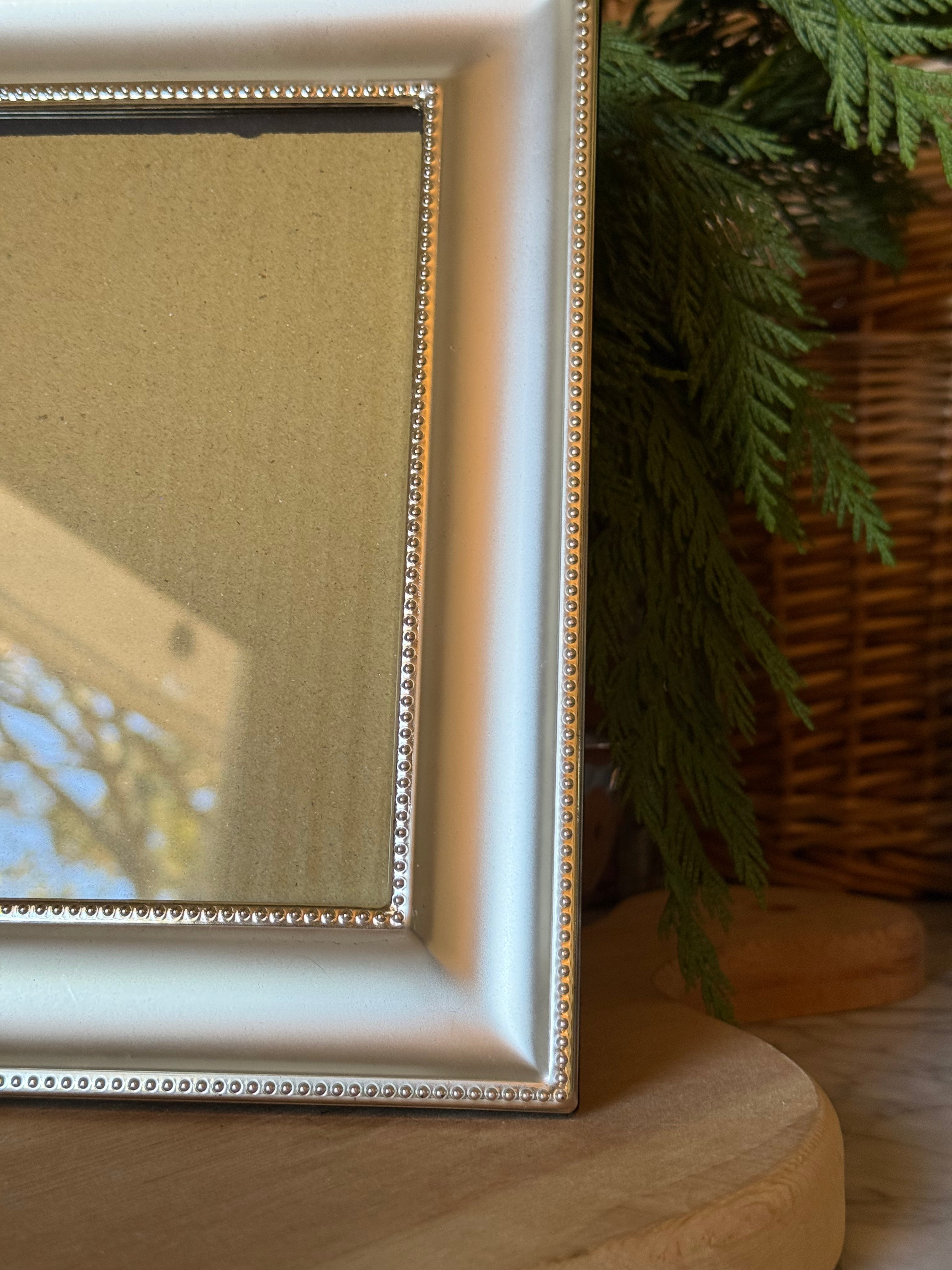 Petite Beaded Silver Picture Frame