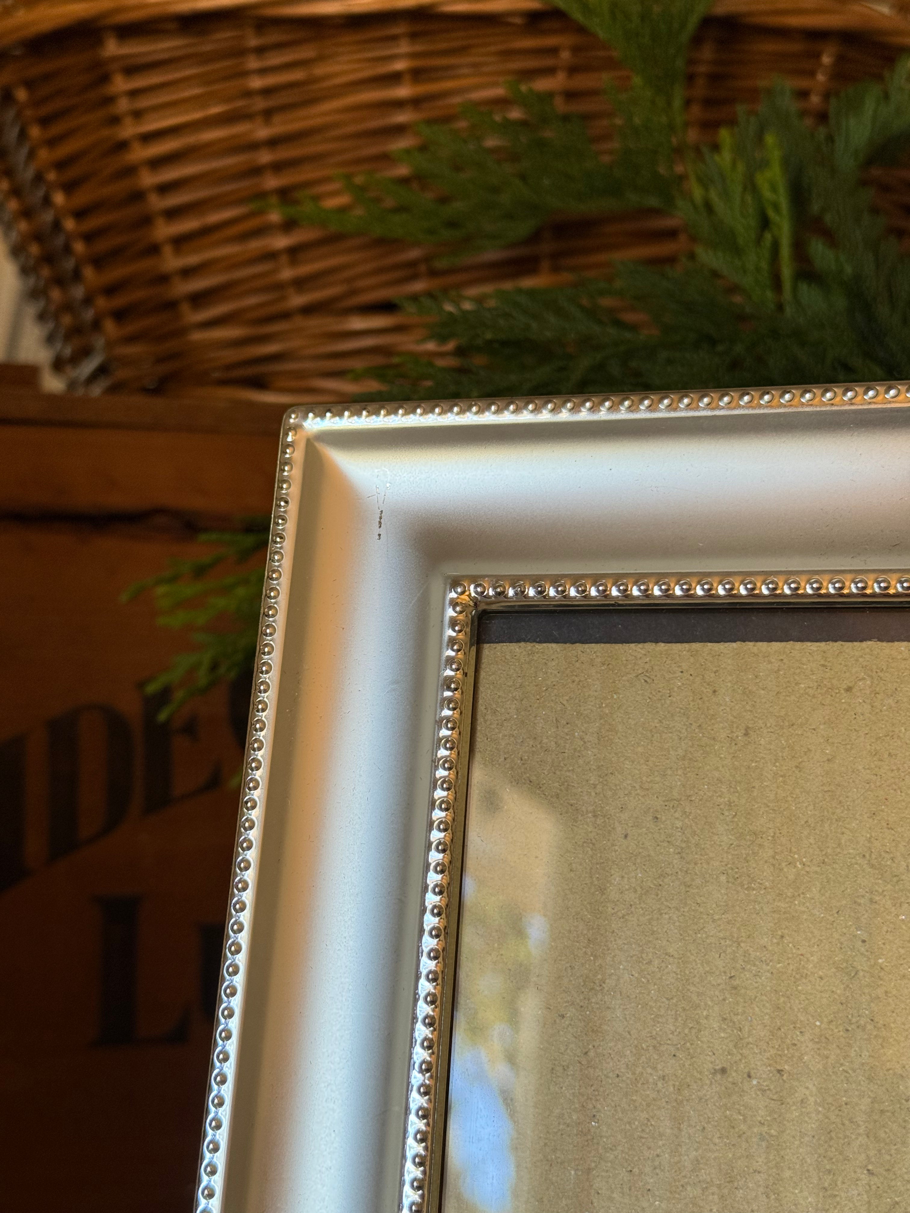 Petite Beaded Silver Picture Frame