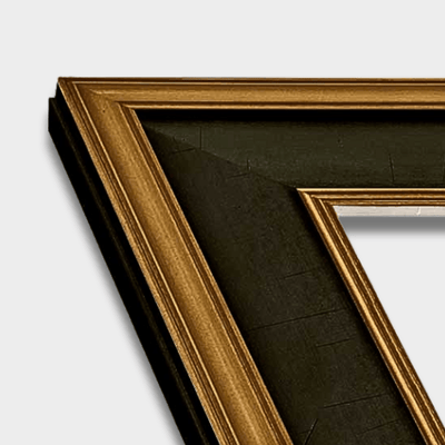 Wide Black with Gold Trim