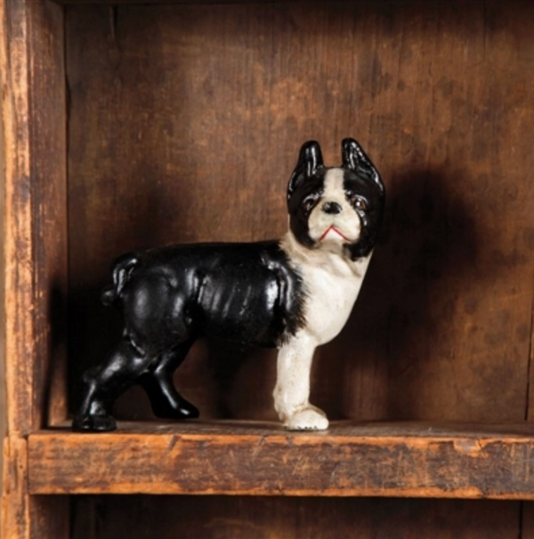 Mini Boston Terrier Cast Iron Dog