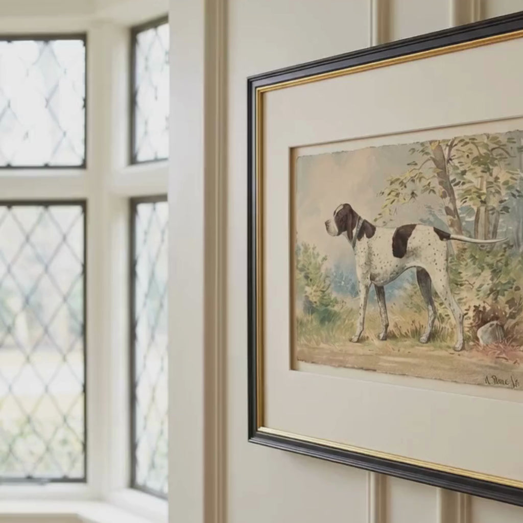 The Field Dog No. 02 - Archival Deckled Edge Framed Hunting Dog Print