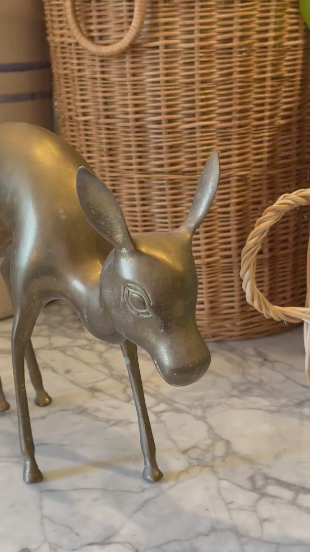 Vintage Brass Fawn Deer Figure