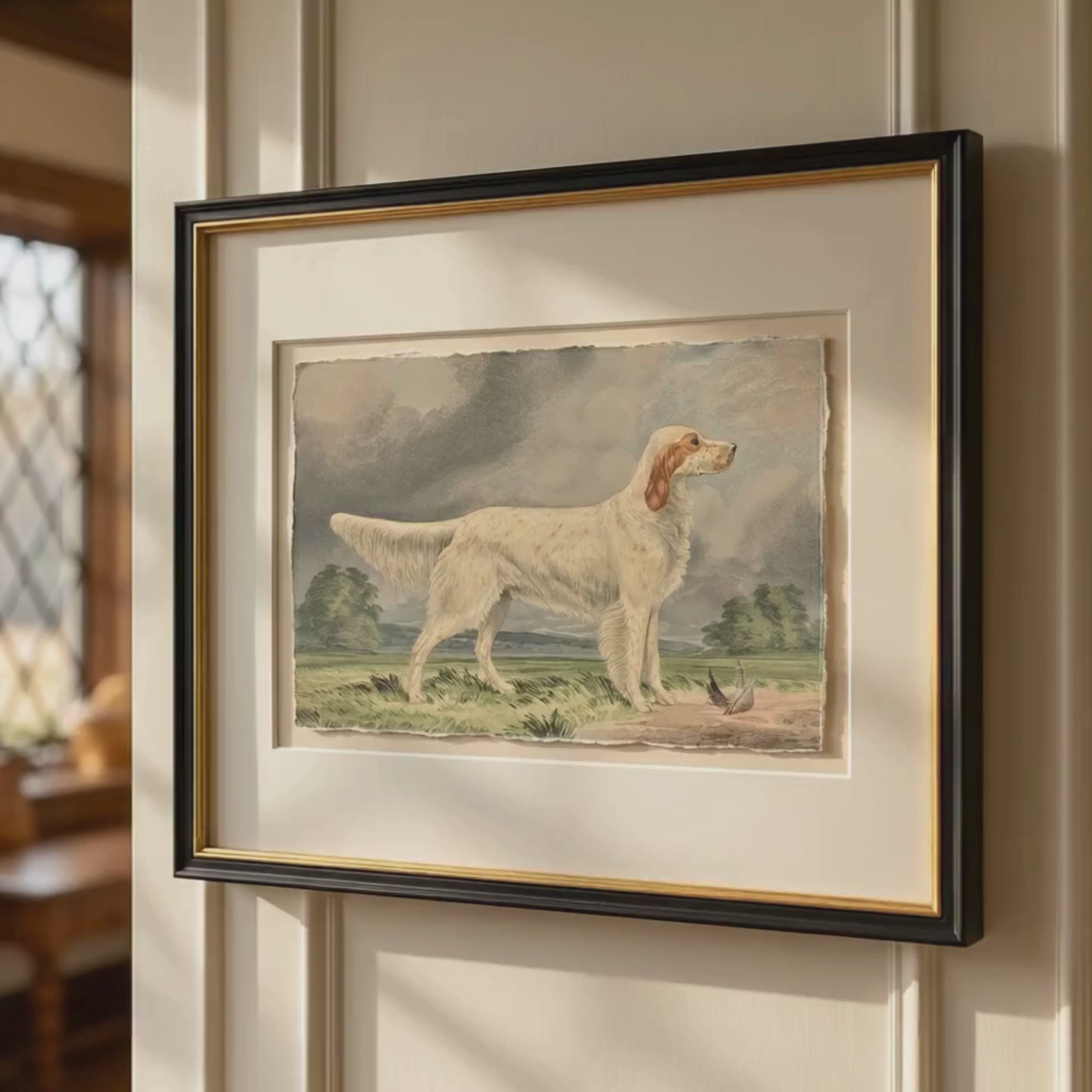 The Field Dog No. 04 - Archival Deckled Edge Framed Fine Art Retriever Print