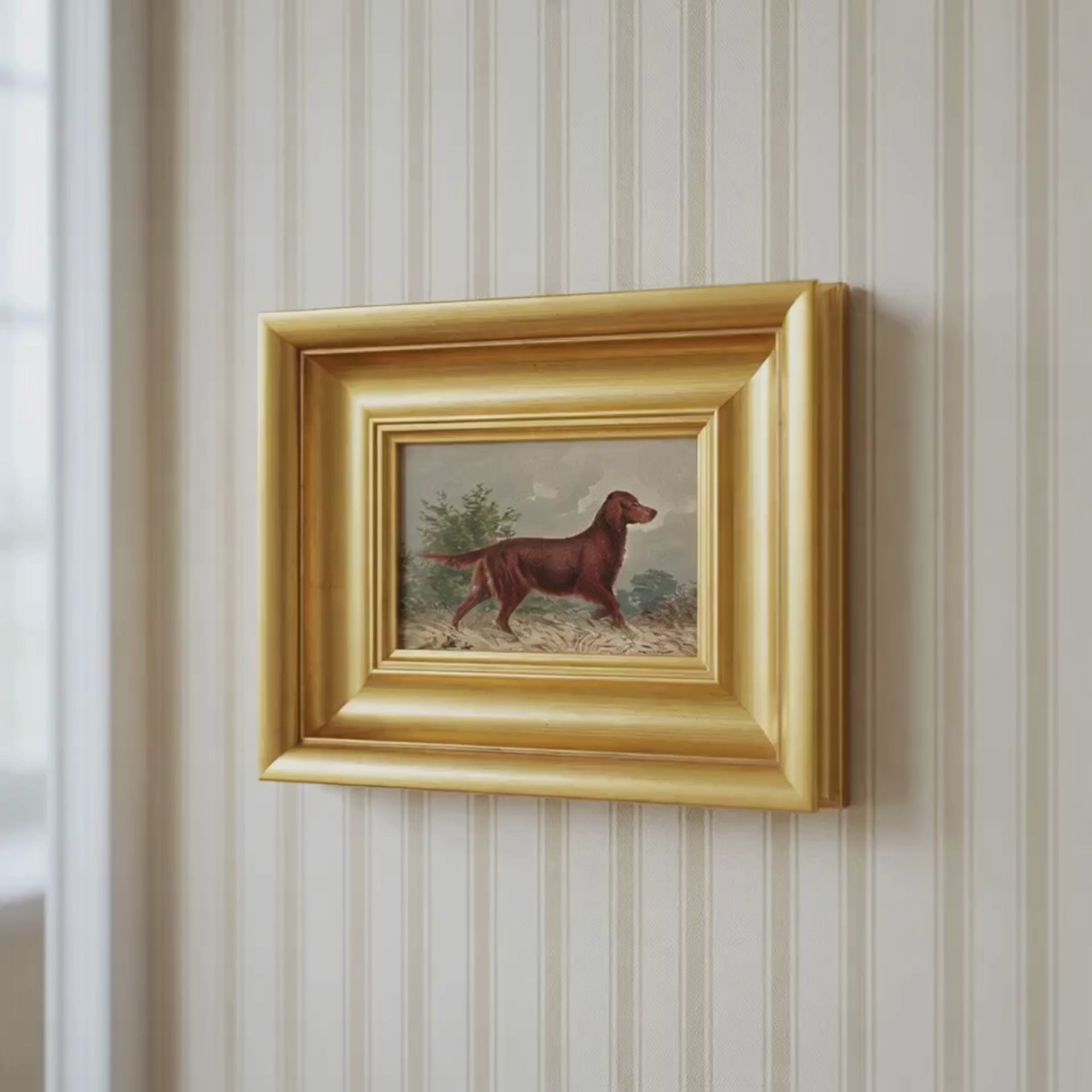 The Field Dog No. 06 - 5x7 Antique Inspired Framed English Sporting Dog Portrait