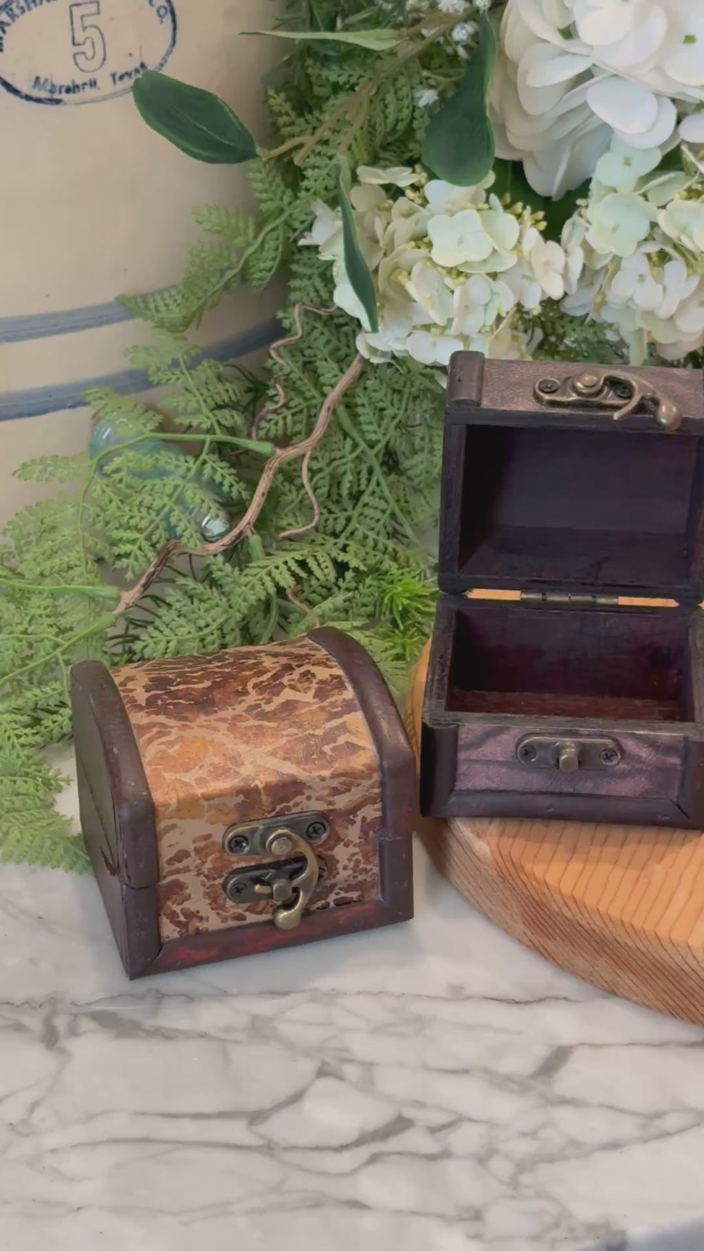 Set of 2 Faux Leather Mini Boxes