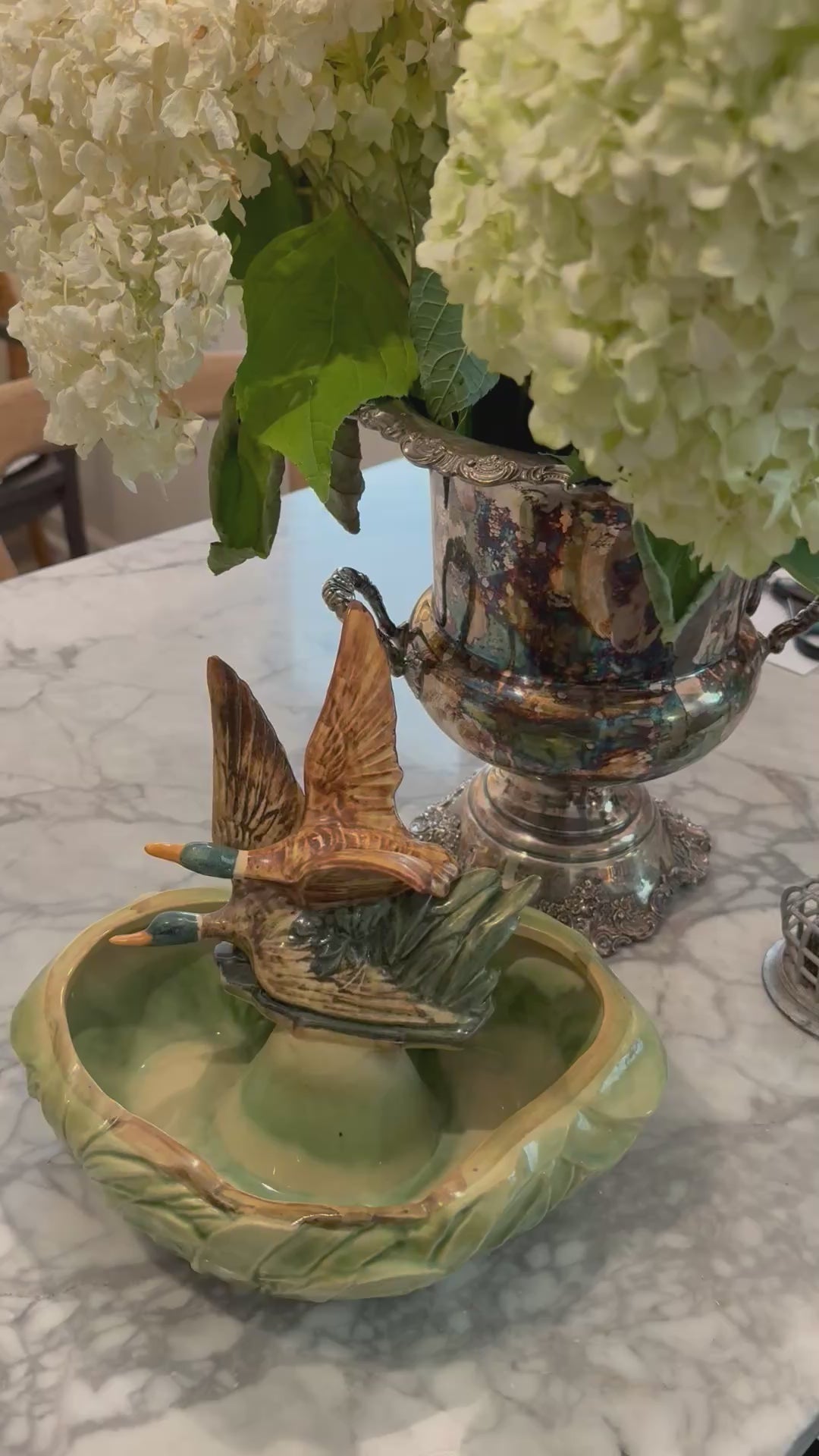 Vintage McCoy Pottery Mallard Duck Double Bulb Flower Jardiniere Planter