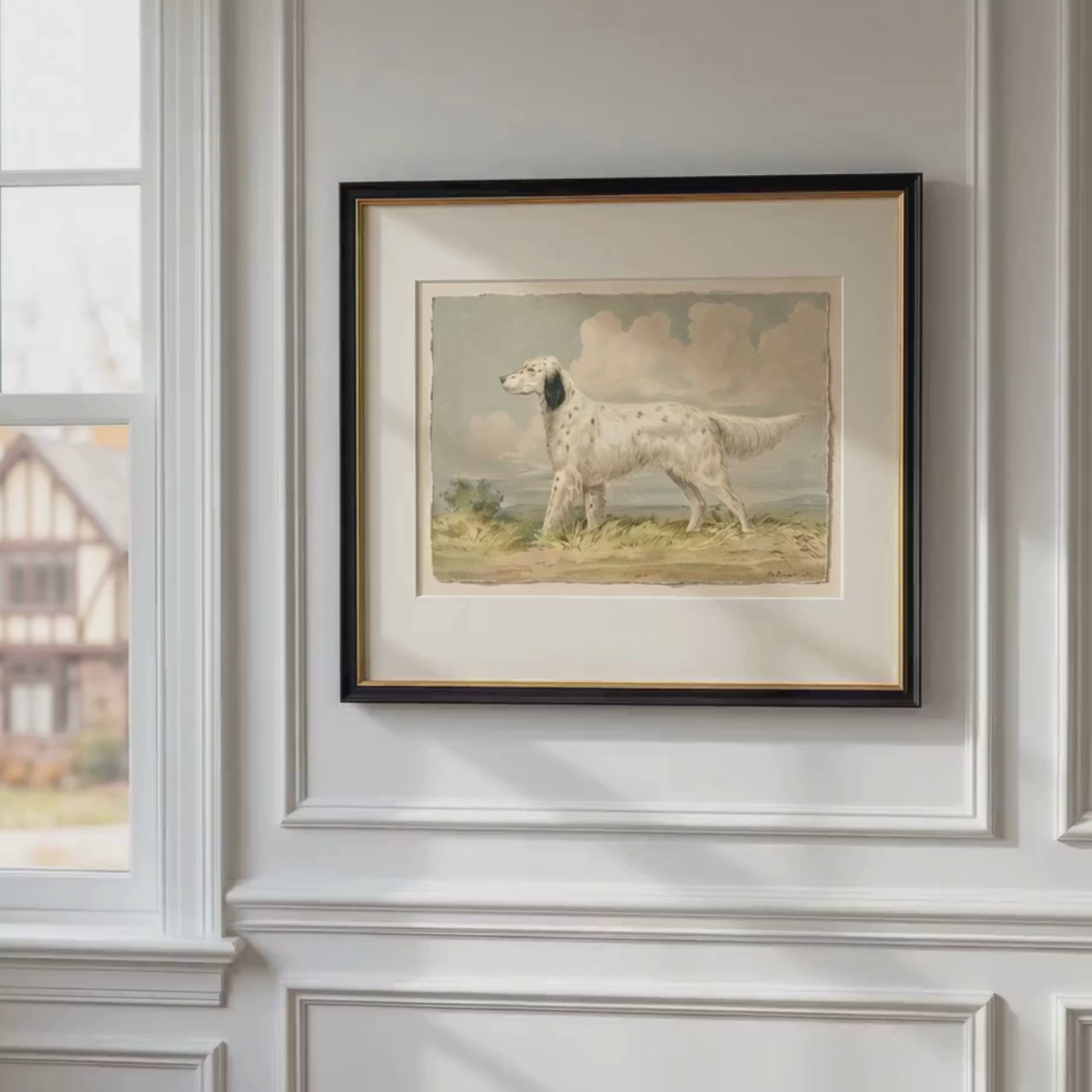 The Field Dog No. 03 - Archival Deckled Edge Framed Sporting Dog Print