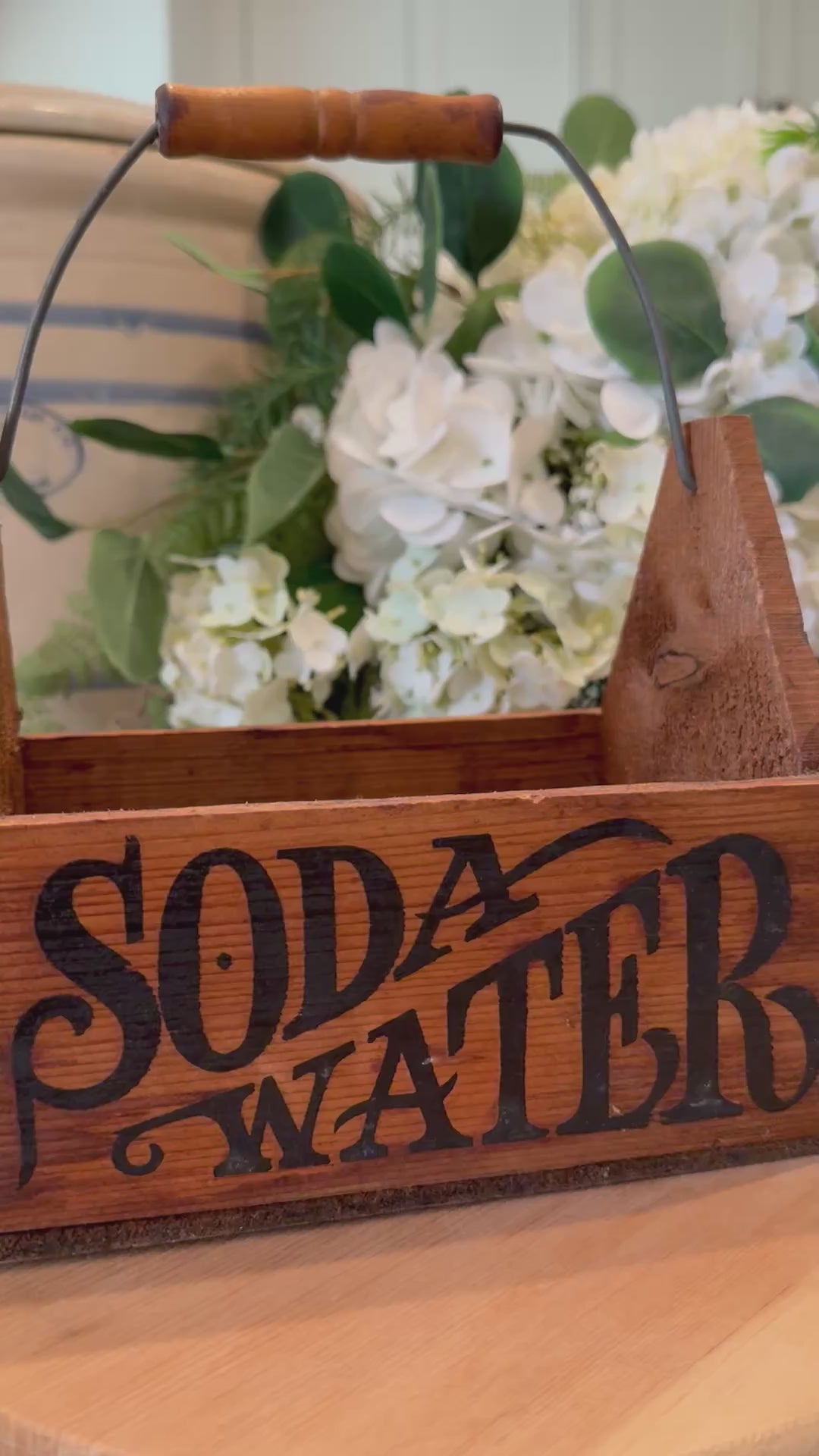 Vintage Wooden Soda Water Crate Caddy