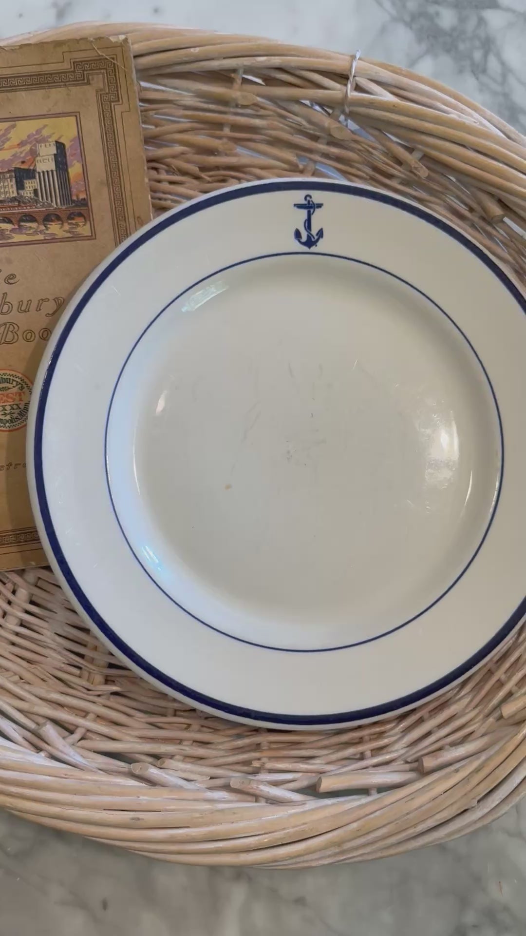 Vintage WWII Shenango US Navy Wardroom Anchor Dinner Plate