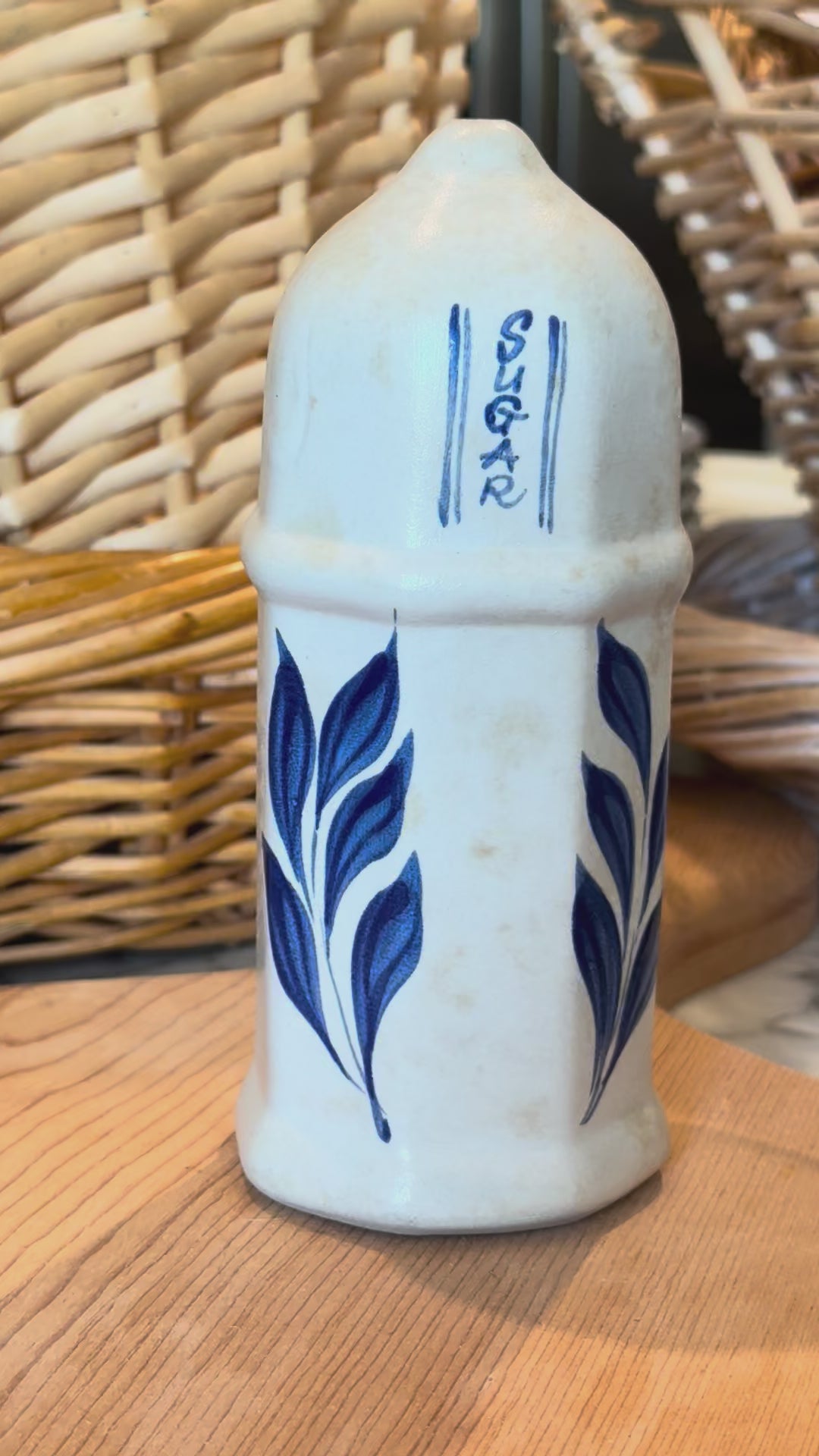 Vintage Williamsburg Pottery Salt Glazed Stoneware Sugar Shaker