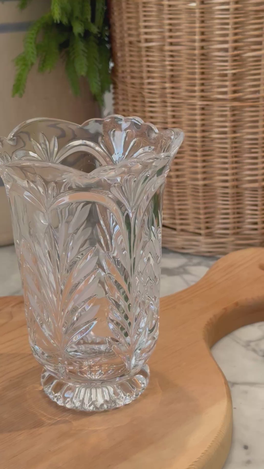 Vintage Mikasa Cut Crystal Pedestal Vase