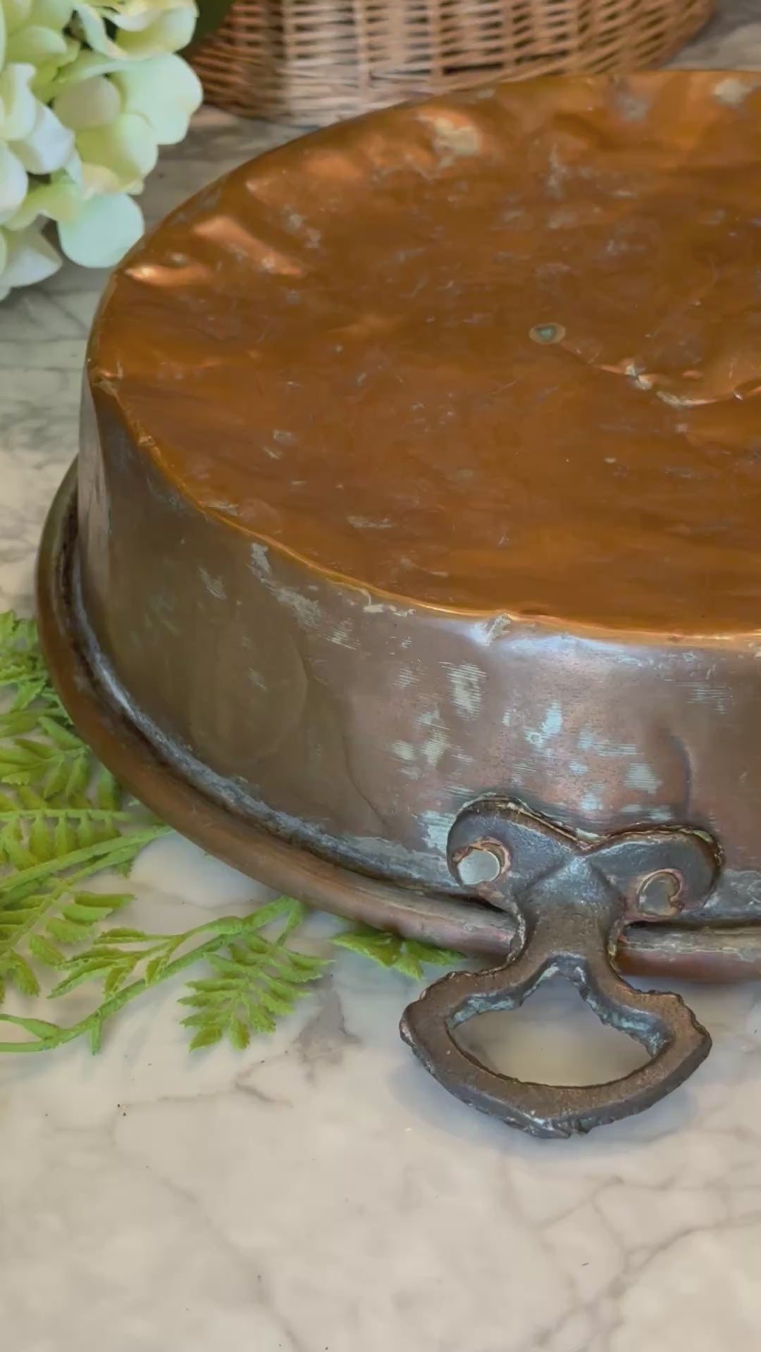 Antique European Copper Baking Pan - 14"