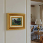The Field Dog No. 08 - 5x7 Antique Gold Framed Gordon Setter Hunting Dog Portrait