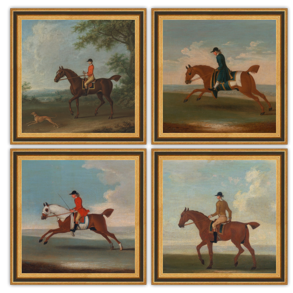 The Paddock No. 05 - 10x10" Framed English Racehorse Equestrian Portrait