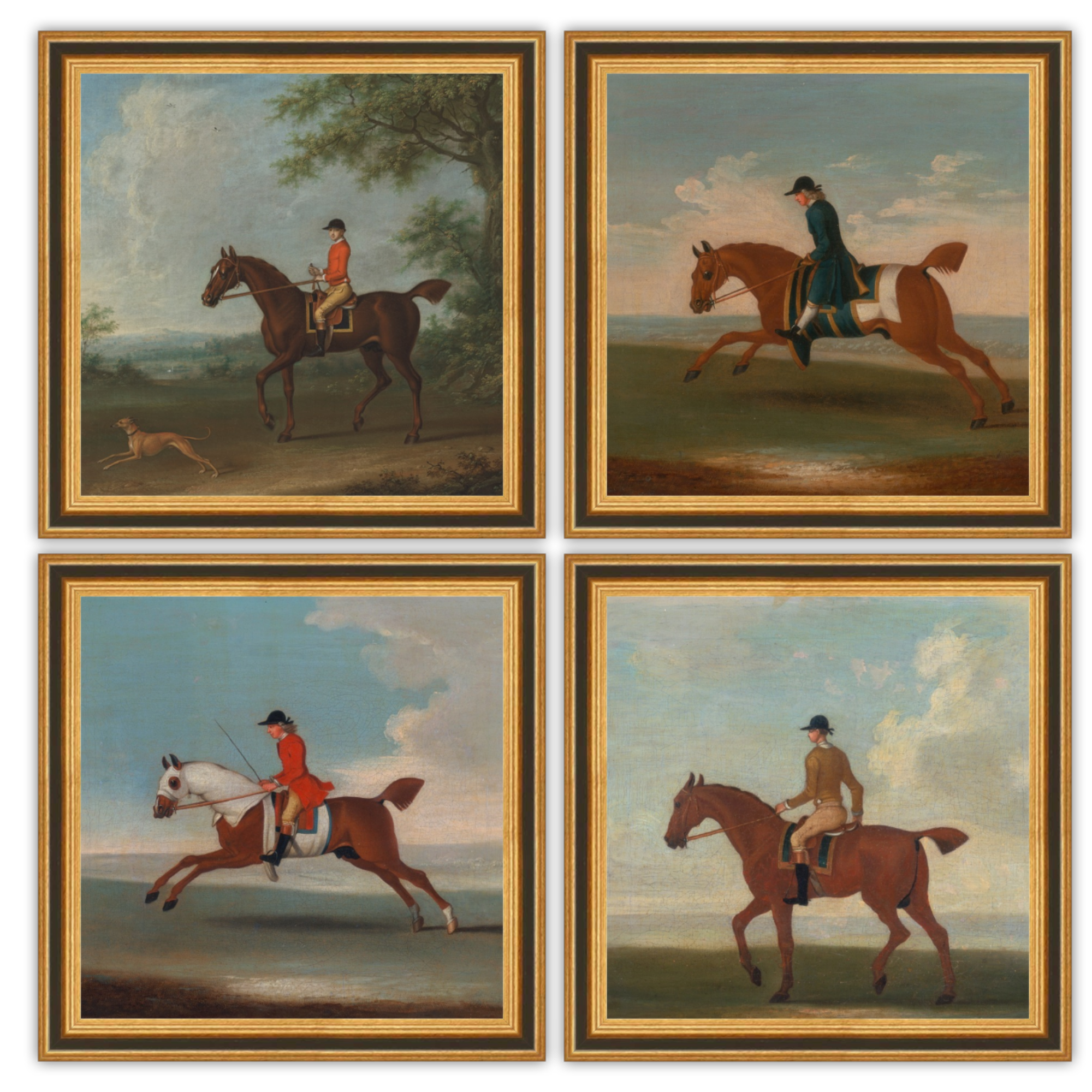 The Paddock No. 05 - 10x10" Framed English Racehorse Equestrian Portrait