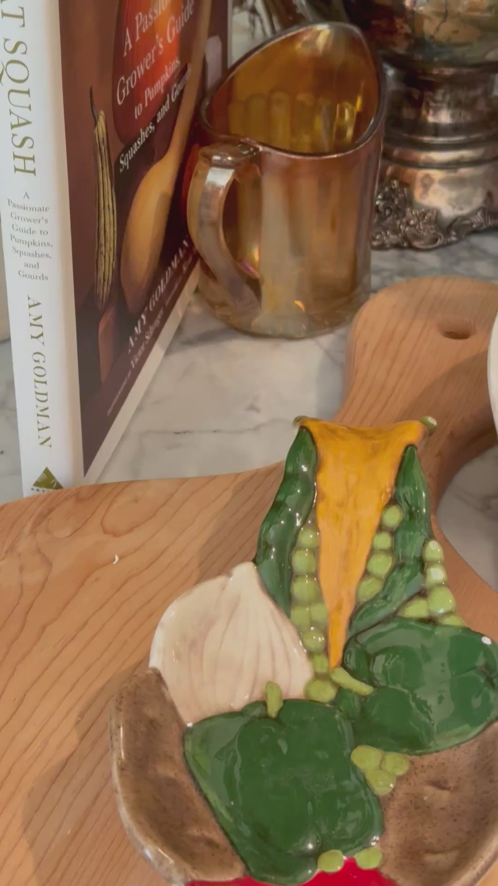 Vintage Ceramic Vegetable Spoon Rest