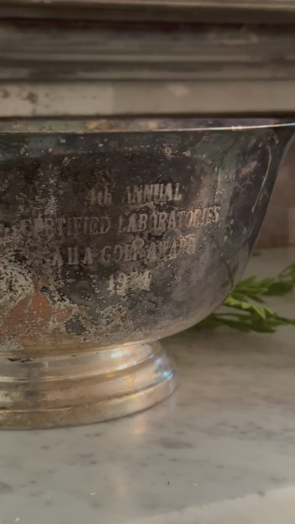 Vintage 10" F.B. Rogers Paul Revere Silver Trophy Bowl 1974 Golf Award
