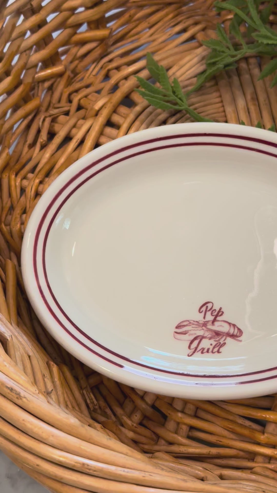 Vintage 1940s Pep Grill Restaurantware Oval Platter