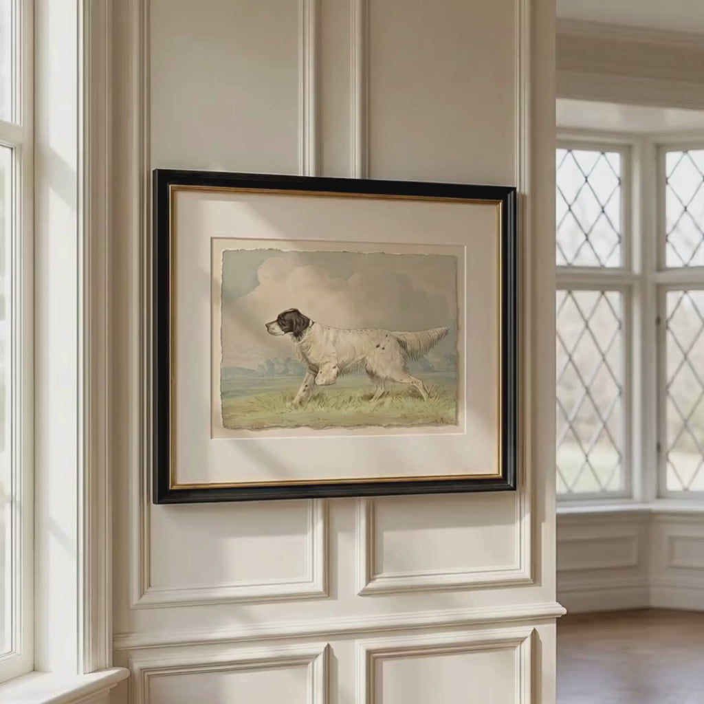 The Field Dog No. 01 - Archival Deckled Edge Framed Retriever Print