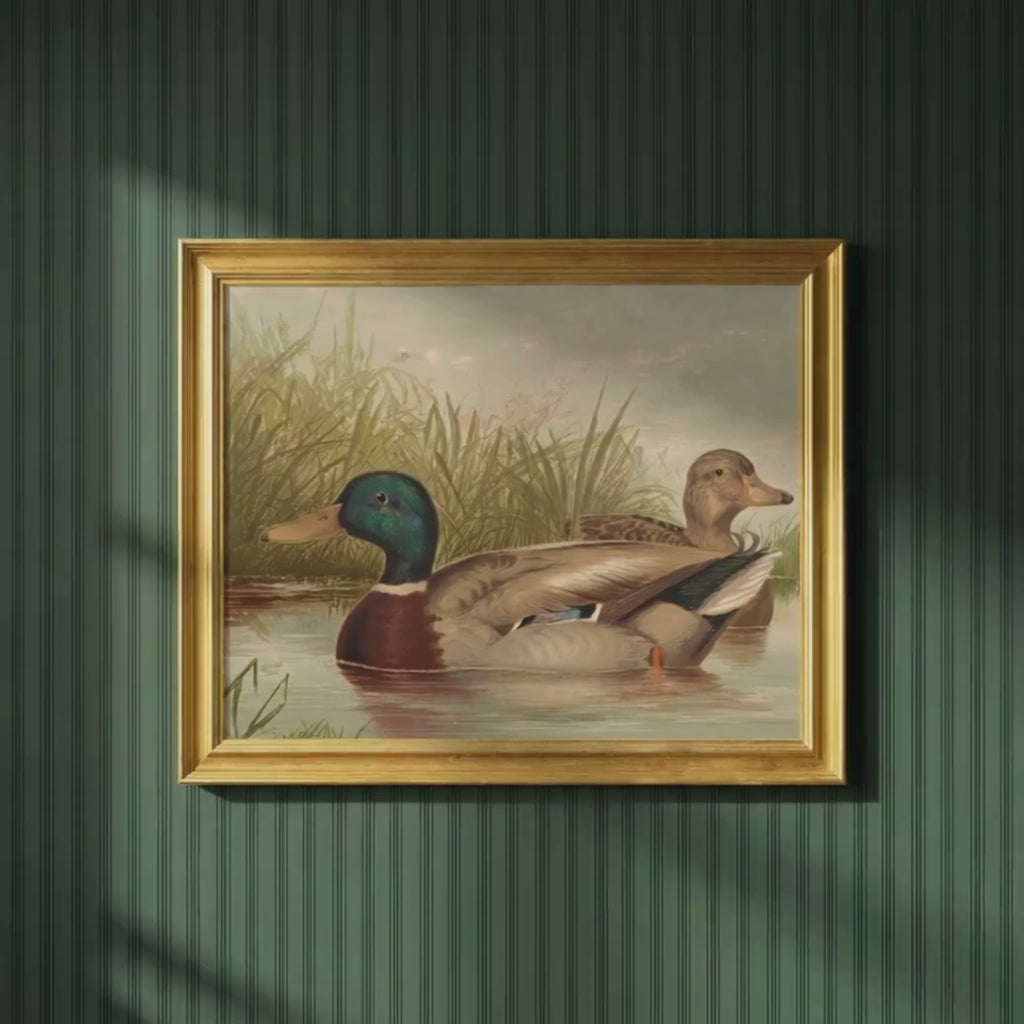 The Waterfowl No. 01 - Archival 8 x 10" Framed Mallards on Pond Fine Art Print