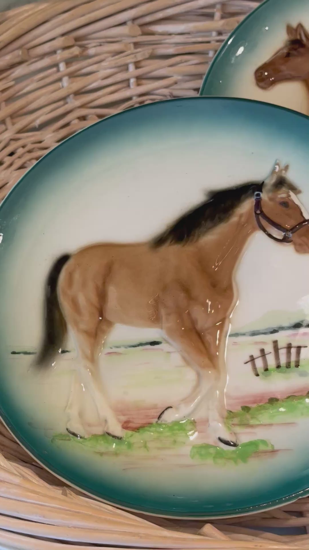 1950s Made in Japan Ceramic Horse Decorative Plates