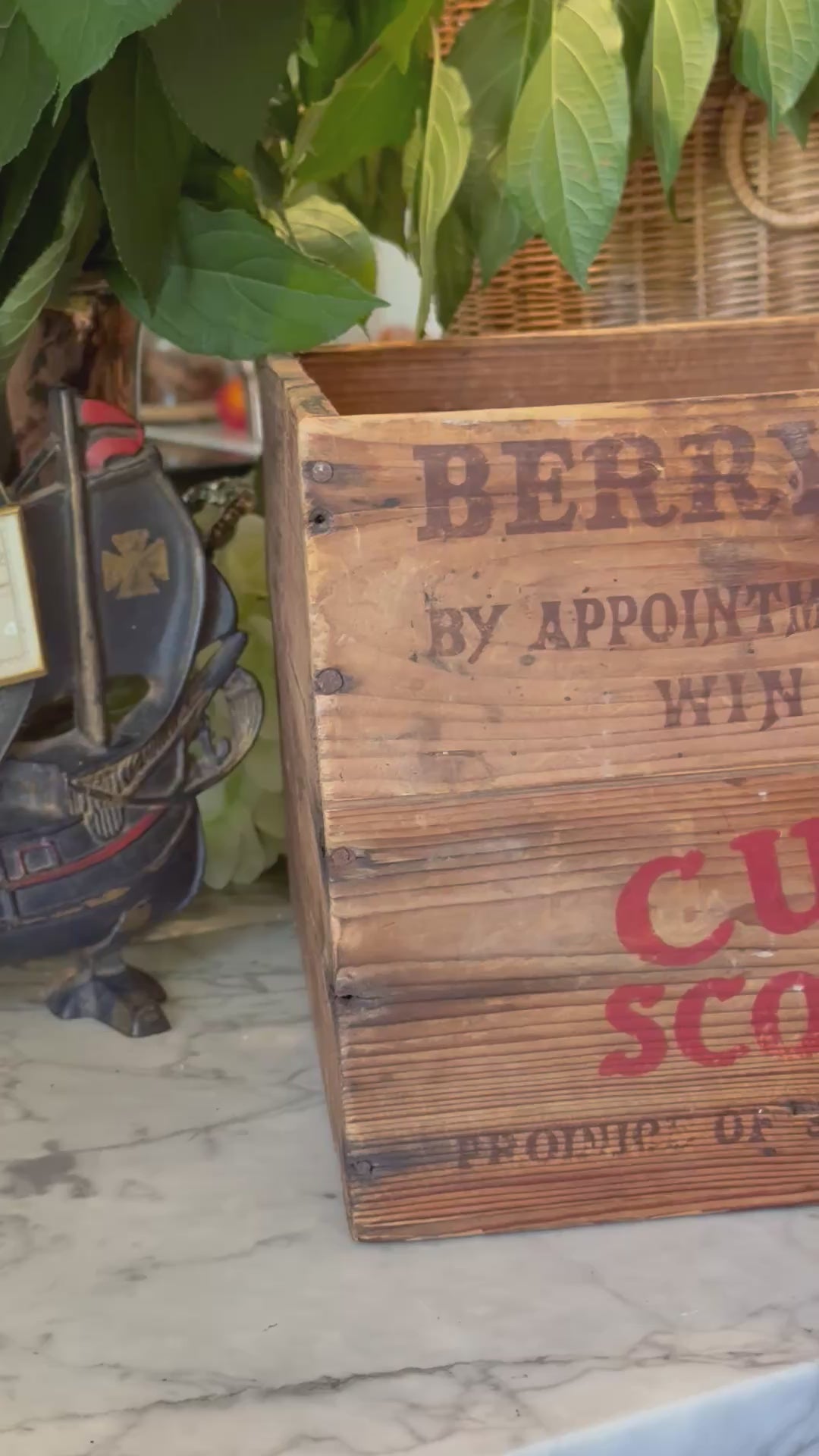 Vintage Cutty Sark Scotch Whisky Wooden Crate - Berry Bros & Rudd with Arkansas Import Stamp