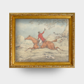 Tally-Ho No. 02 - Framed vintage equestrian hunt print of a huntsman and hounds by Henry Thomas Alken.
