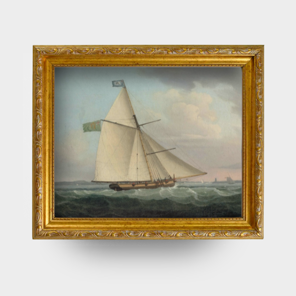 The Clipper No. 07 - Framed 1796 maritime print of the Earl of Leicester approaching Hook Head by Thomas Whitcombe.