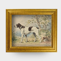 The Field Dog No. 02 - Framed 1880 English Pointer sporting dog print, heritage art reproduction.