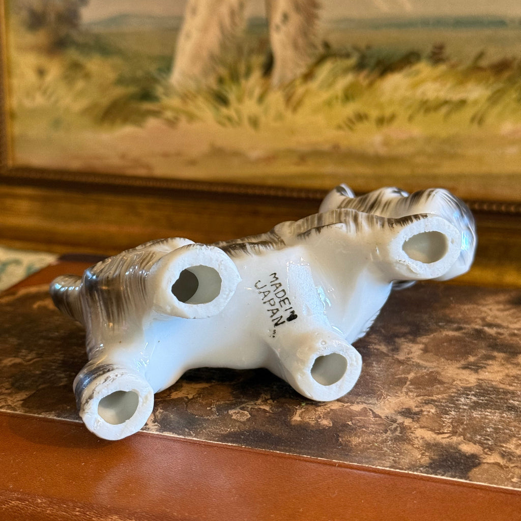 bottom view of the vintage ceramic Scottish Terrier with MADE IN JAPAN stamp